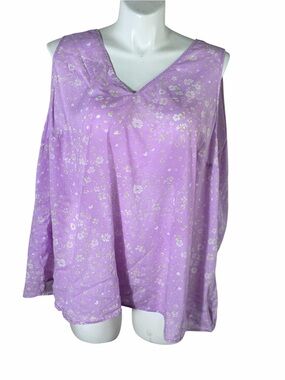 Lane Bryant linen blend lightweight floral tank top Sz 28